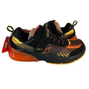 Skechers Thermo Flash 2.0 Kodron Youth Boys Size 3 Wide Fit Black Orange New